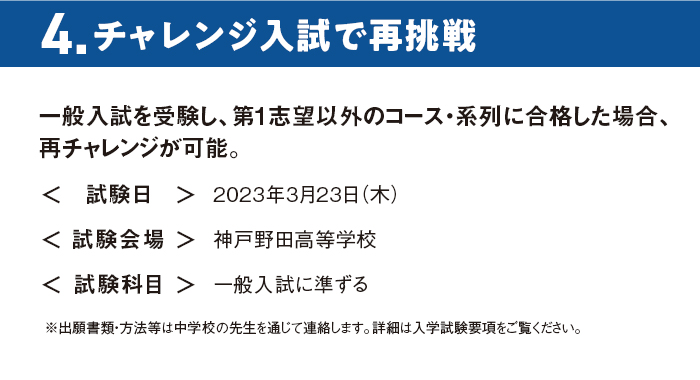 チャレンジ入試で再挑戦